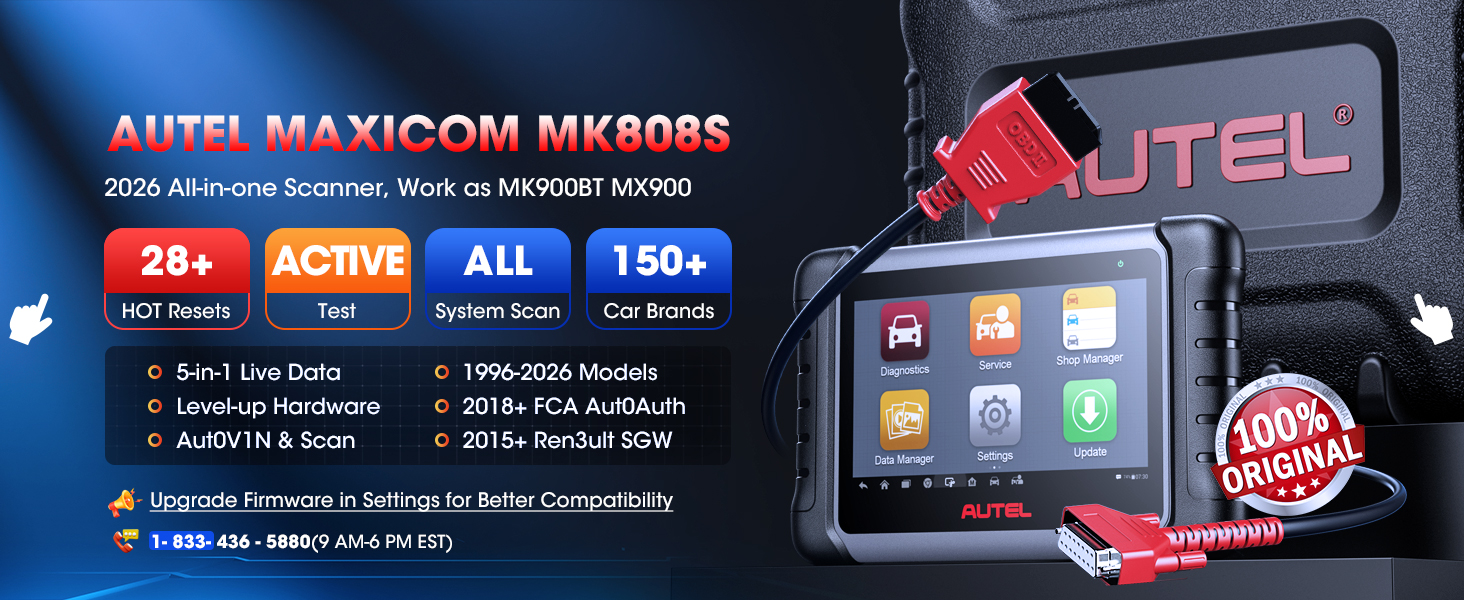 Autel MK808S MK900BT MK900-BT MaxiCheck MX900 MX808S MX808S-TS MK808S-TS MaxiPRO MP808S MP900BT KIT
