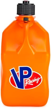 VP Racing 3572-CA, 5.5 Gallon Square motorsport Jug Orange with 2 Deluxe Filler Hoses (2 Pack)