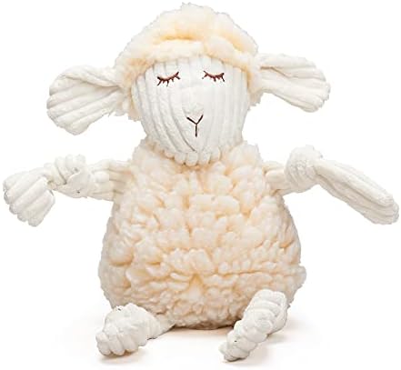 HuggleHounds Knottie Plush Dog Toy - Dog Stuffed Animal Toy, Squeaky Puppy Toys, for Small, Medium & Large Dogs, Durable Plush to Keep Them Busy - Dottie Cow, Small