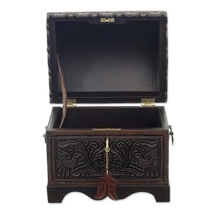 NOVICA Brown Bird Theme Wood Decorative Box Caja Almacenamiento Storage Decorativa Madera Jewelry