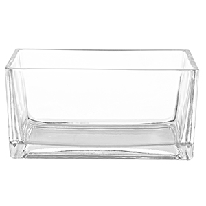 Modern Rectangular Glass Vase, Trough Planter, Tabletop Glass Terrarium