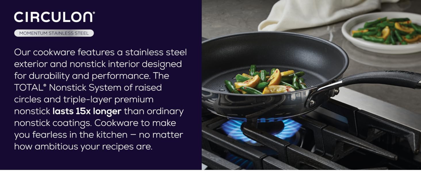 Meet the Circulon Momentum stainless steel cookware collection
