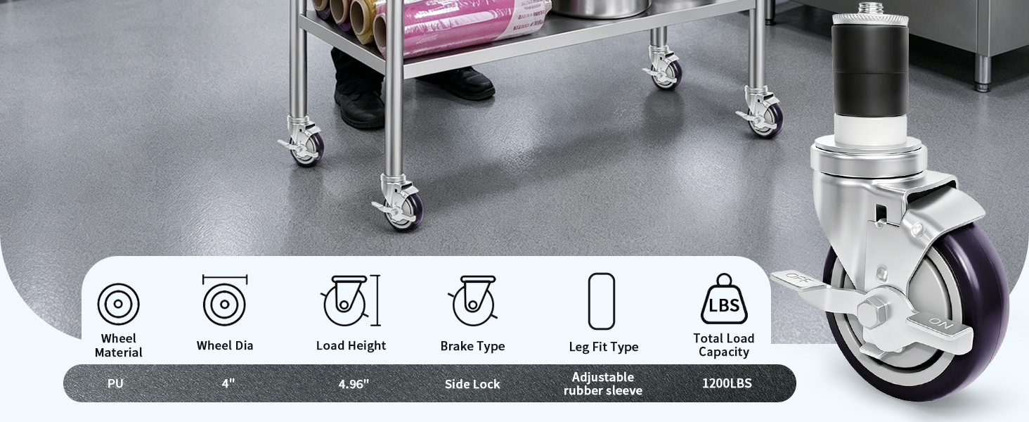 MySit 4 inch Work Table Caster Wheels