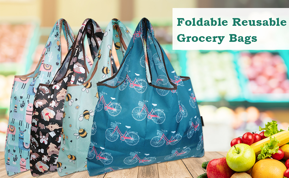 reusable bag shopping eco market tote nylon extra large grocery