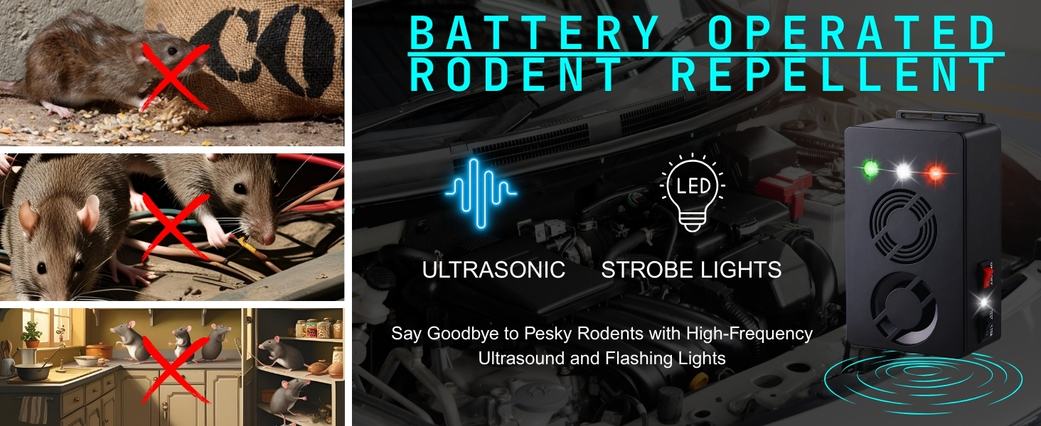 battery operated mouse repellent under hood