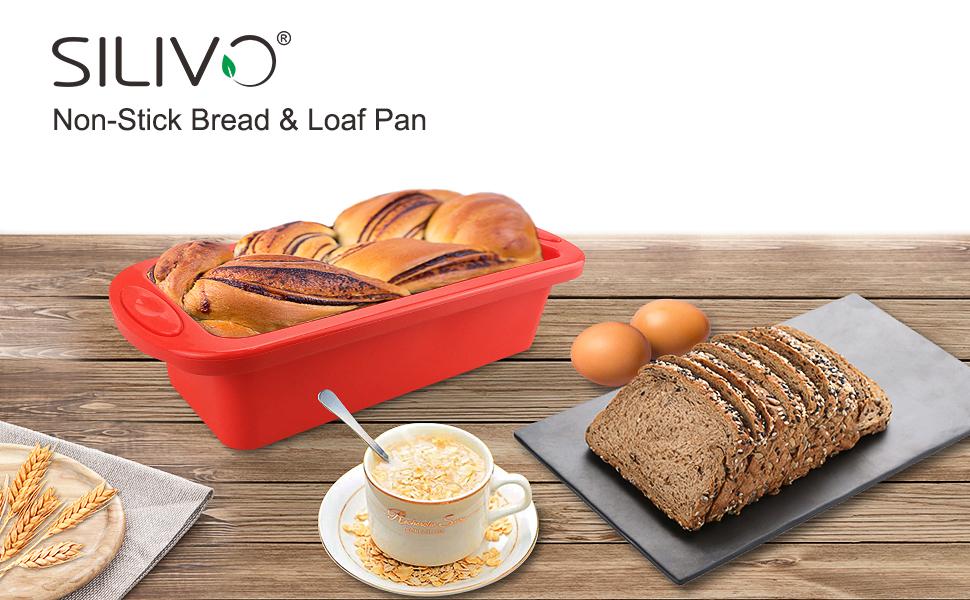 SILIVO mini silicone bread loaf pan with non stick for homemade baking cake and bread