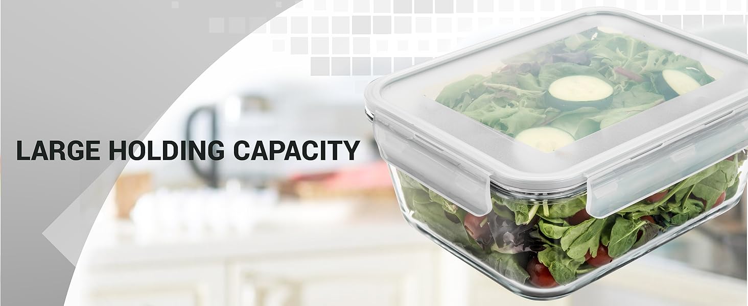 Glass food storage containers with lids, Razab glass meal prep containers, microwave safe glass