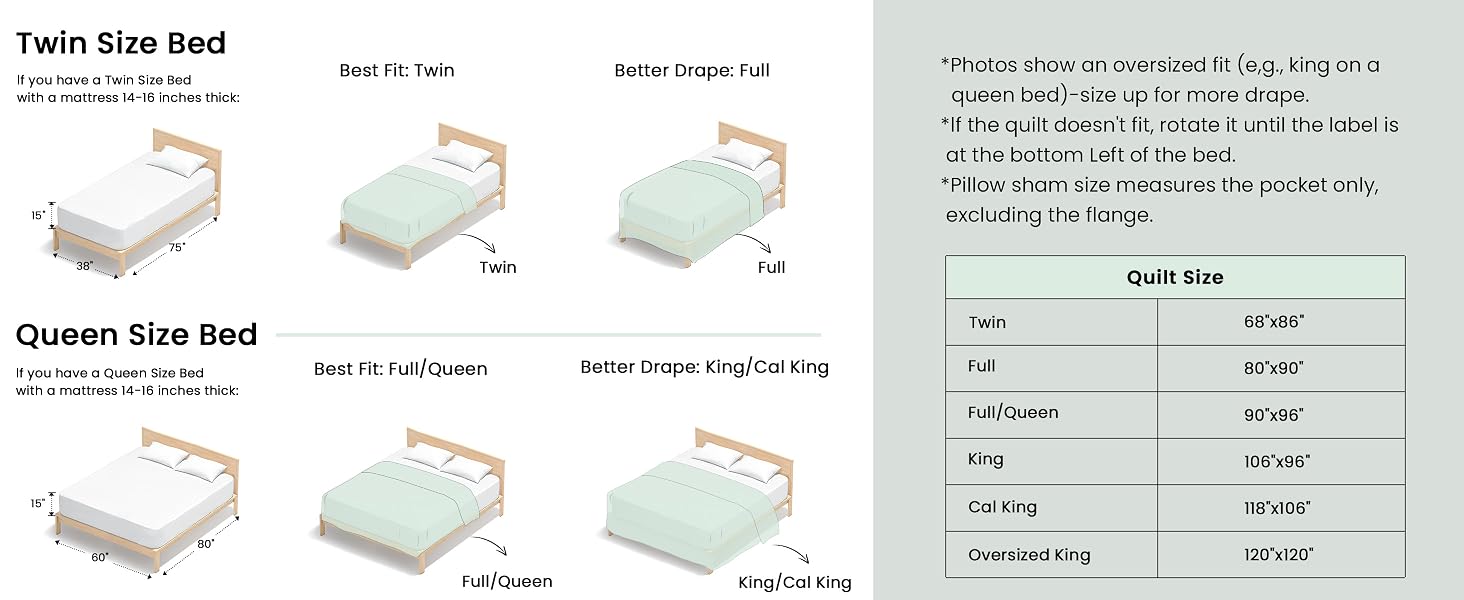 twin queen size quilt choice
