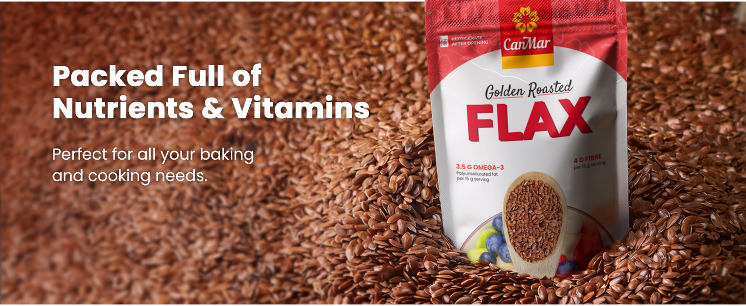 flax seeds, flax flour, milled golden, golden roasted, canmar