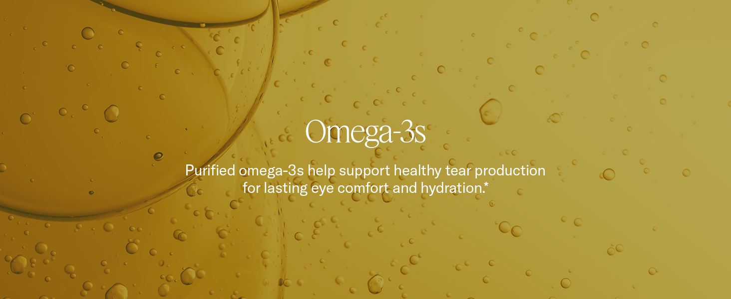 Purified omega-3s help support healthy tear production for lasting eye comfort and hydration.