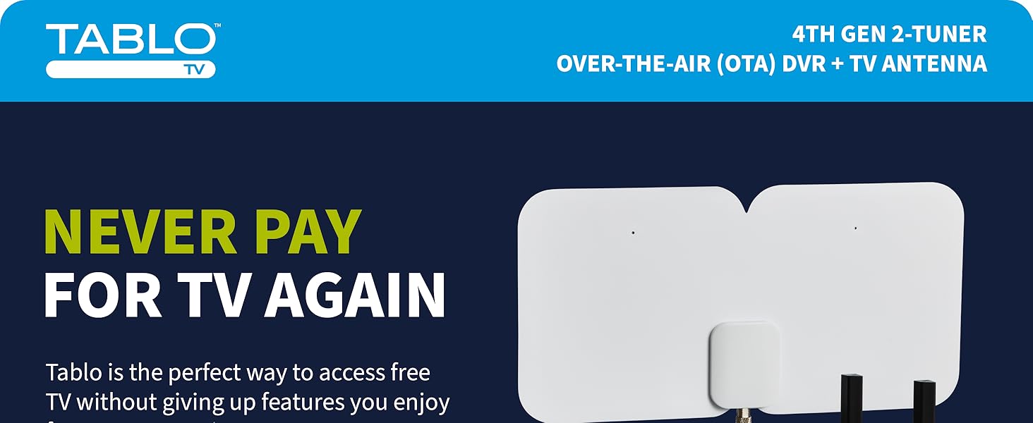Tablo 2-Tuner OTA DVR + TV Antenna