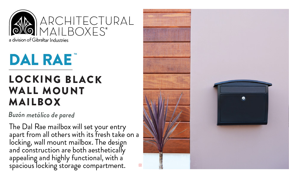 Dal Ray Locking Black Wall Mount Mailbox