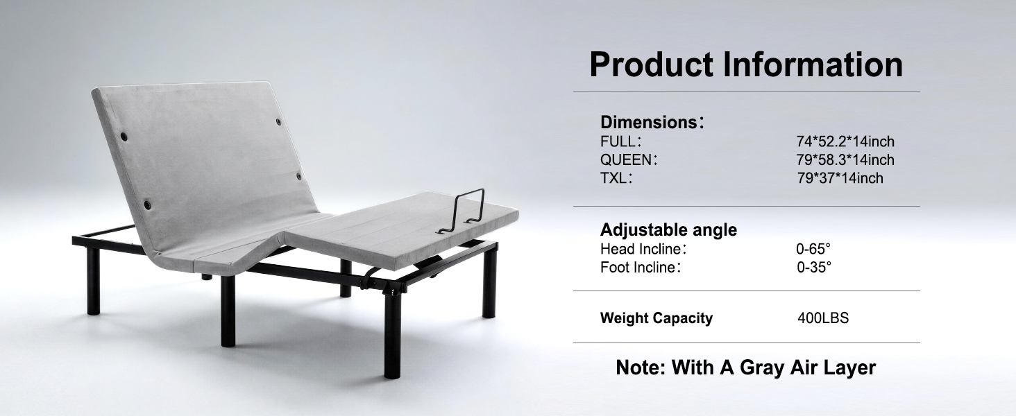 ADJUSTABLE ELECTRIC BED BASE FRAME