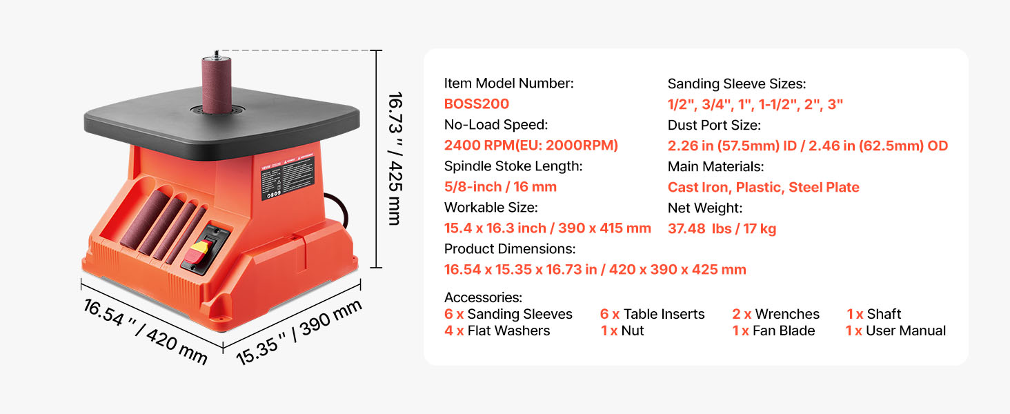 spindle sander with sleeves