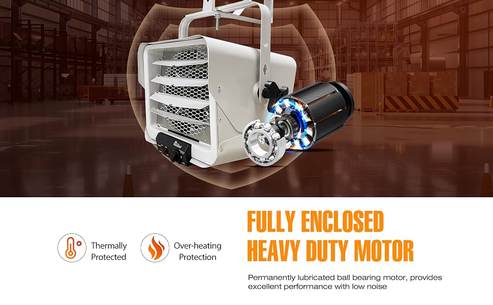 Thermally Protected Overheat protection heavy duty motor low noise