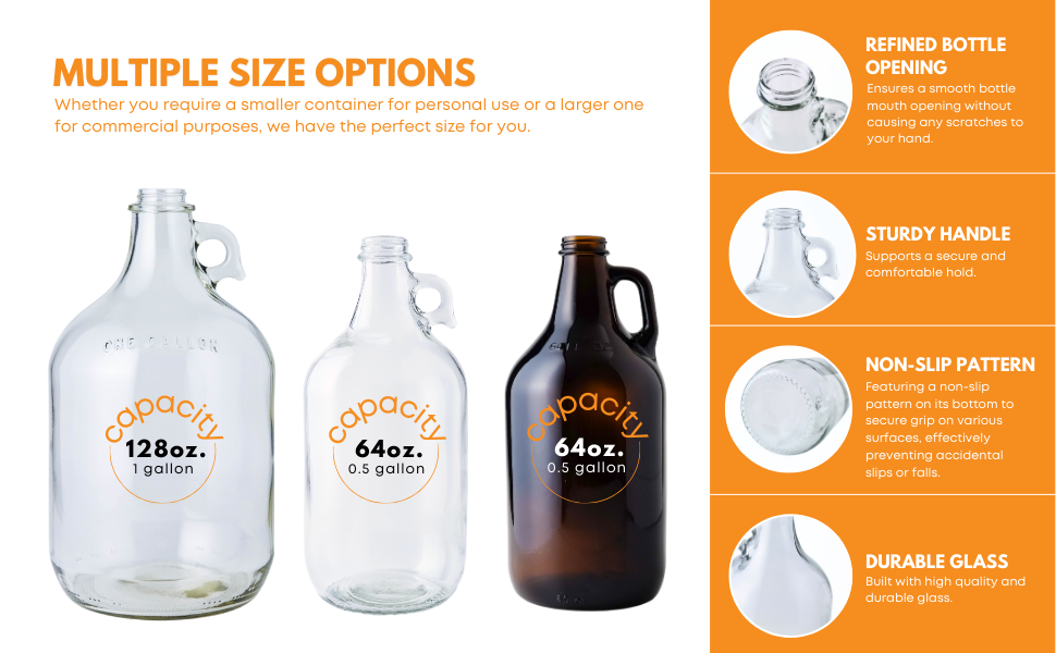 Glass jugs with handle