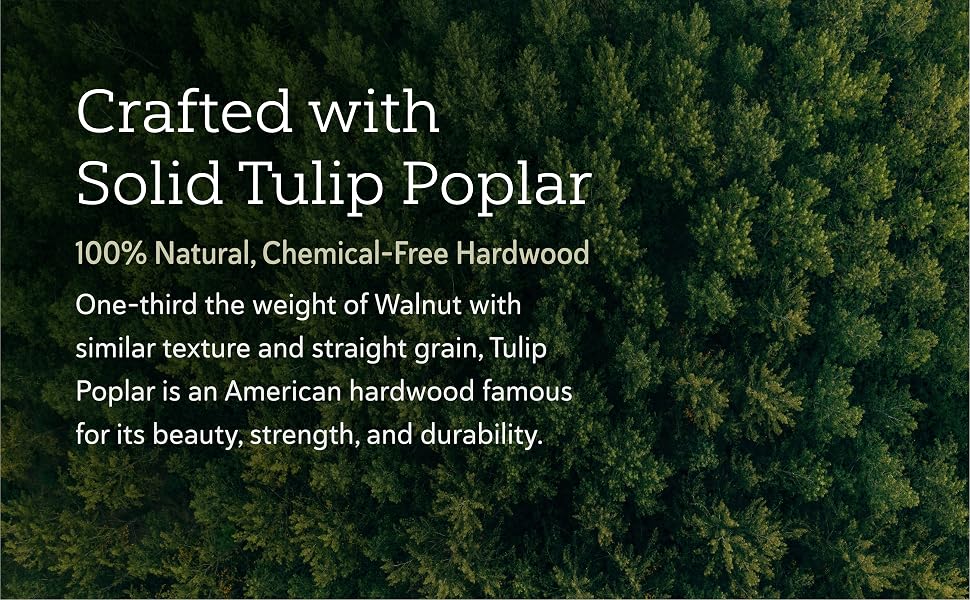 natural, chemical free, tulip poplar, platform bed frame