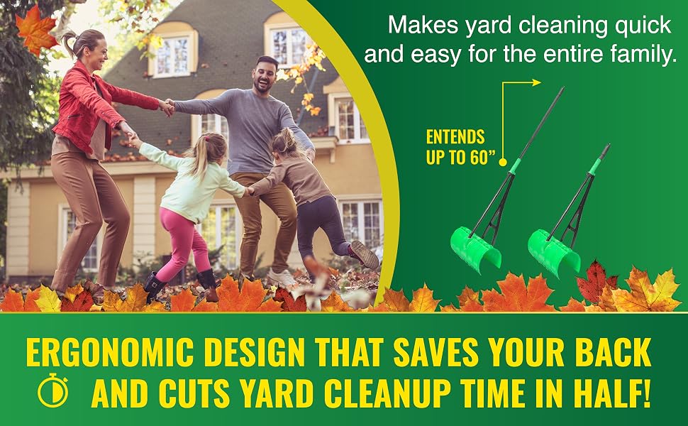 Makes yard cleaning quick and easy for the entire family