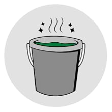 Image of bucket with green liquid inside.