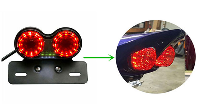 motorcycle round rear tail lights