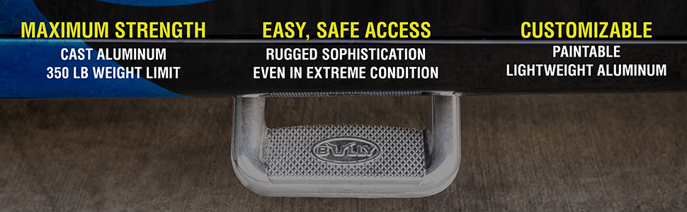 Bully,side step,truck accessories,durable,support,anti-slip,easy to install,rugged,customizable,pair