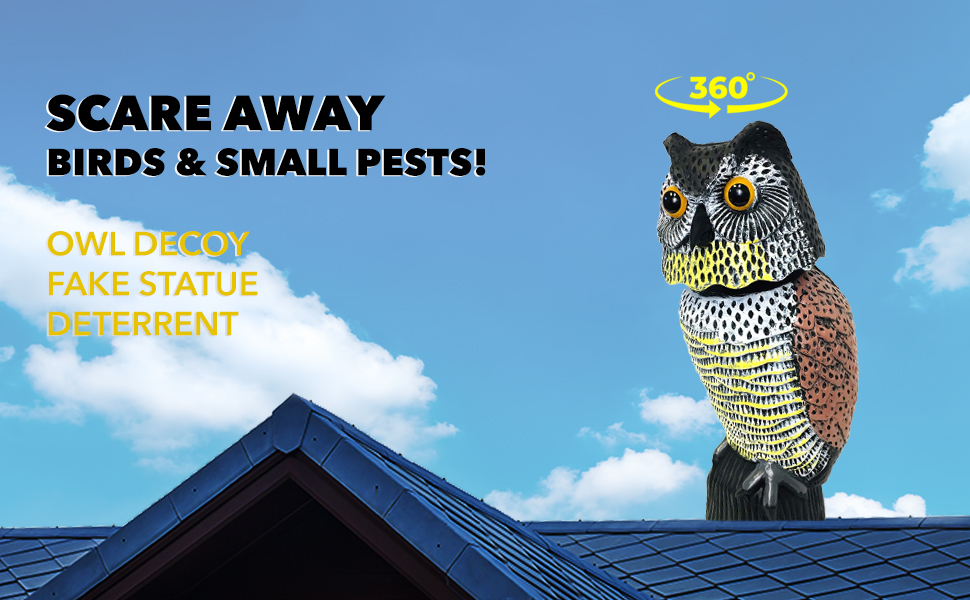 owl decoy fake statue to scare away birts and small pests deterent
