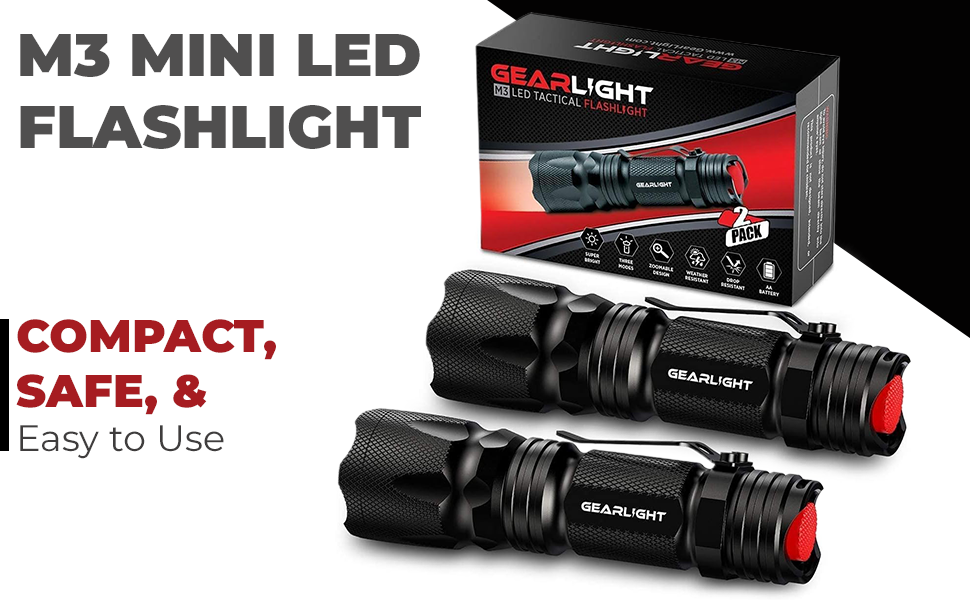 2 Bright Small Tactical Flashlights High Lumens Pocket Clip for Camping, Outdoor &amp; Emergency Use 
