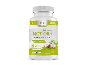 Slim Heat MCT Oil softgels bottle showing a full 30-day supply of 60 softgels