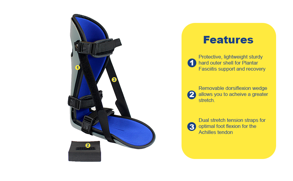 Posterior night splint for plantar fasciitis achilles tendonitis foot drop heel pain