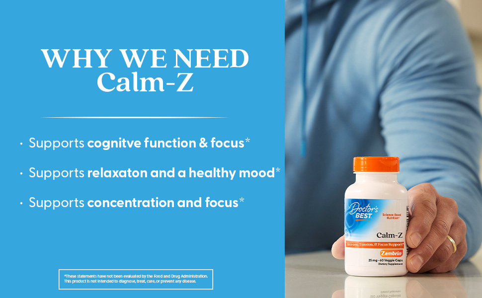 Calm Z, Doctors Best, Focus Support, Concentration, healthy mood