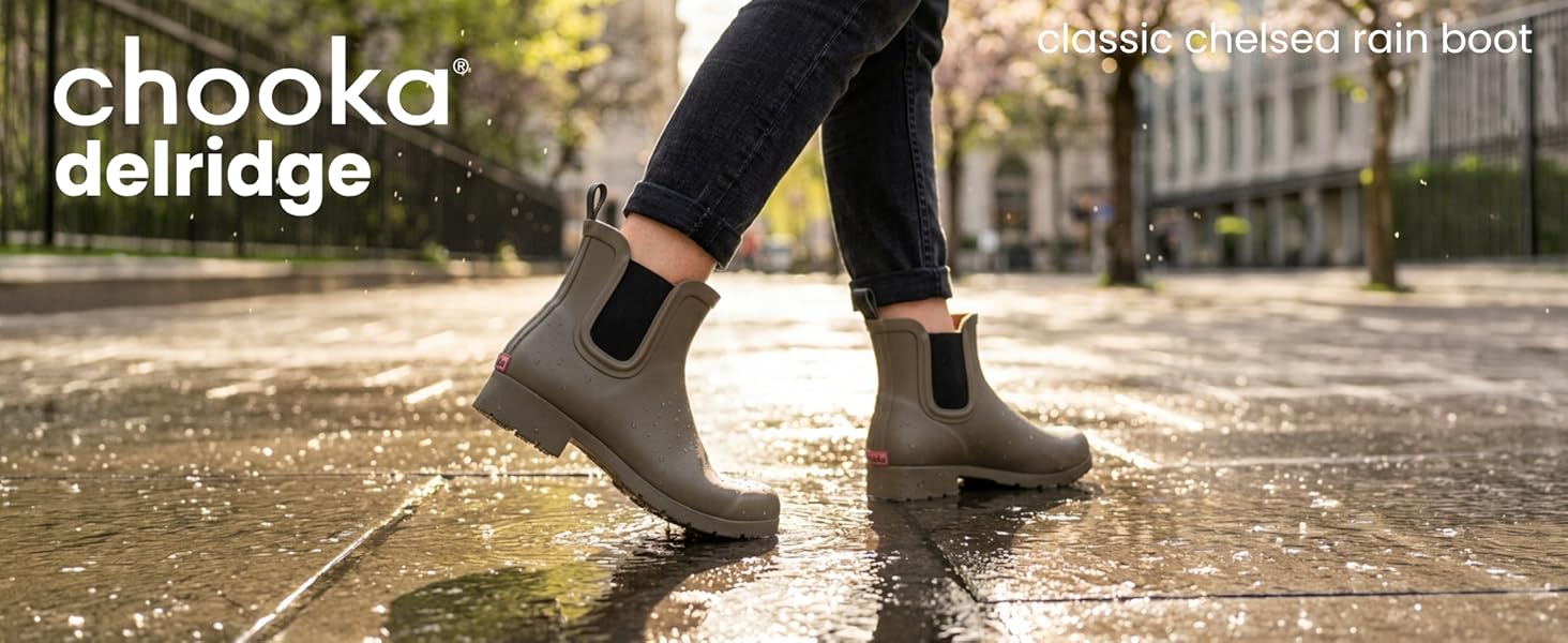 chooka delridge chelse rain boot walking in the rain