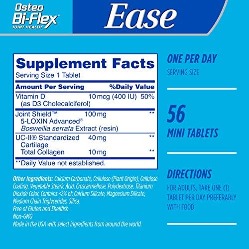 Osteo Bi-Flex Ease Mini Tablet Triple Action UC-II Collagen Supplement | With Vitamin D, Improve Joint Function, Strength, Flexibility, Mobility, 28 Mini Tabs