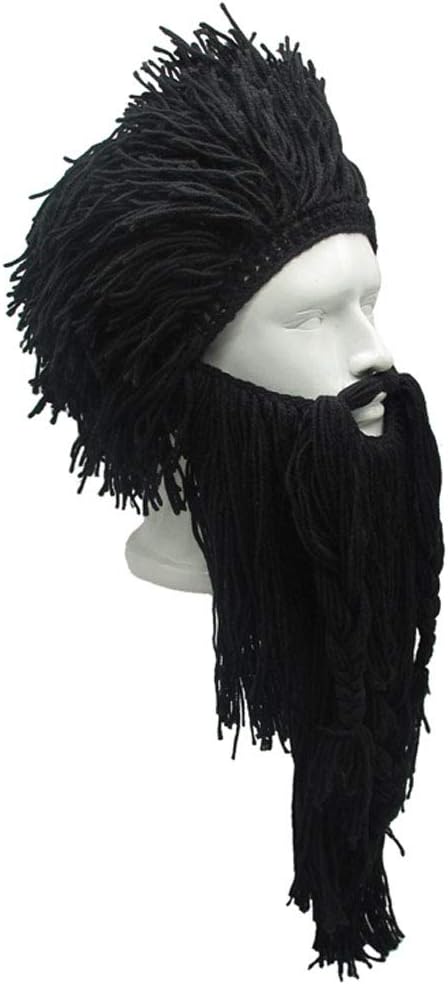 Creative Barbarian Knit Beard Hat Funny Knit Cap Wig Beanie Hats