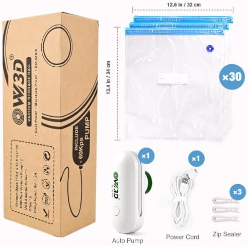 30 Pcs Filament Vacuum Storage Bags with Upgraded Pump for 3D Printer Accessories