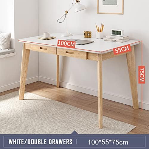 IOTXY Solid Wood Writing Desk - Home Office Laptop Computer Table, Walnut