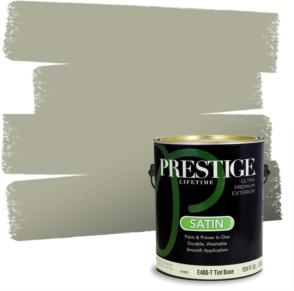 PRESTIGE Paints Exterior Paint and Primer In One, 1-Gallon, Flat, Comparable Match of Sherwin Williams* Coastal Plain*