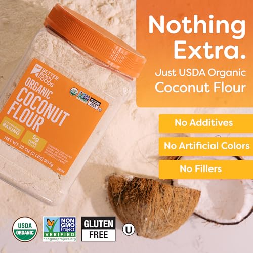 BBF Organic Coconut Flour 2 lb, Gluten free, Keto & Paleo Baking