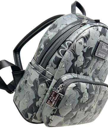 Loungefly Disney Villains Debossed All Over Print Womens Double Strap Shoulder Bag Purse