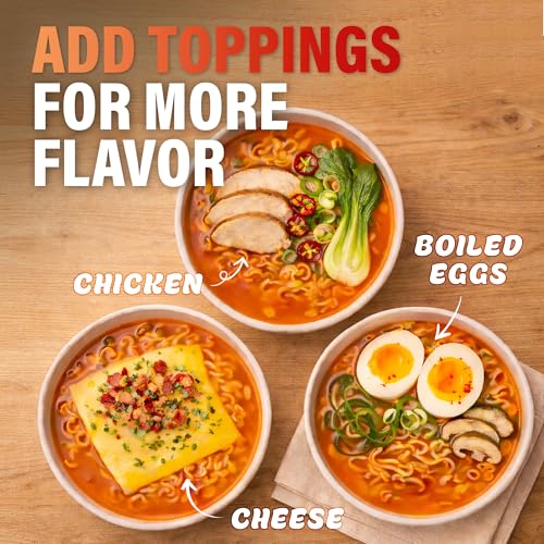 Nongshim Shin Ramyun Light, Air-Dried Korean Ramen Noodles, 4 Pack