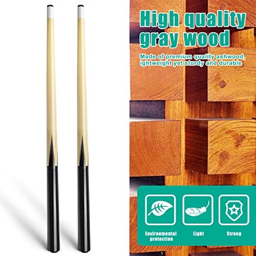 2 Pieces 19Inch Mini Cue Stick Pool Cue Hardwood Billiard Cue Stick for Kids