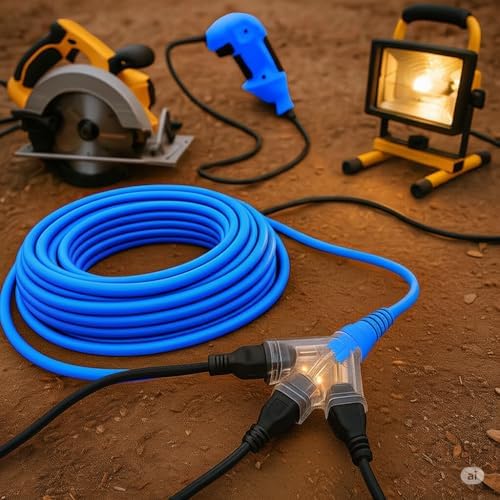 12/3 10 ft Extension Cord 3 Prong Grounded Plug 12 Gauge Extension Cord 10 ft Lighted Indoor Outdoor SJTW Heavy Duty 12 Gauge 10 feet Extension