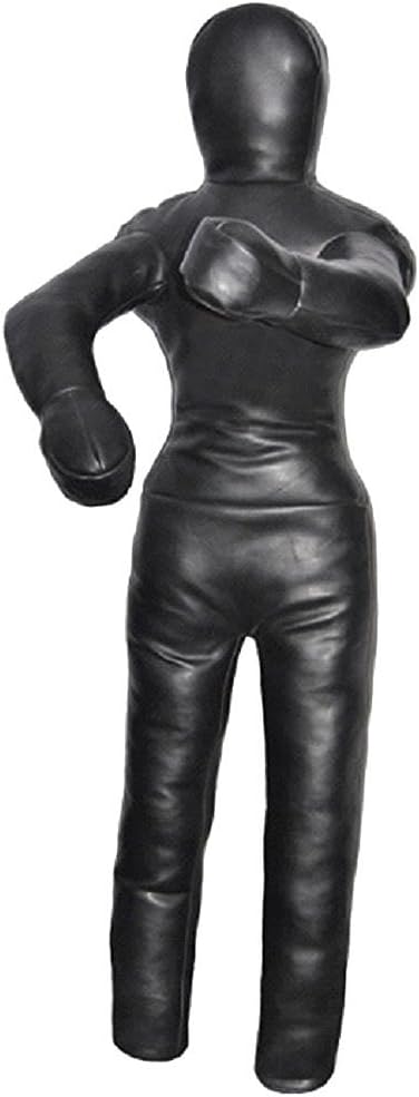 LEATHERAY MMA Jiu Jitsu Grappling Dummy Judo Punching Bag,Brazilian Jiu Jitsu Dummy,Wrestling Grappling BJJ Dummy Black Canvas-70 inches-Unfilled