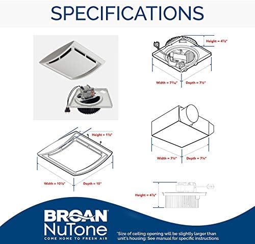Broan-NuTone BKR60 QuickKit Ultra-Quiet Bath Fan Replacement Motor and Cover/Grille, 60 CFM, 20% more power, White