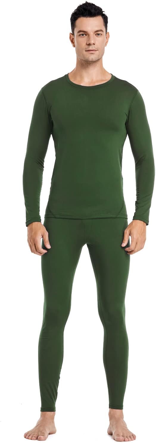 PISIQI Thermal Underwear Men Long Johns Set Ultra-Soft with Fleece Lined Base Layer Winter Skiing Warm Top & Bottom