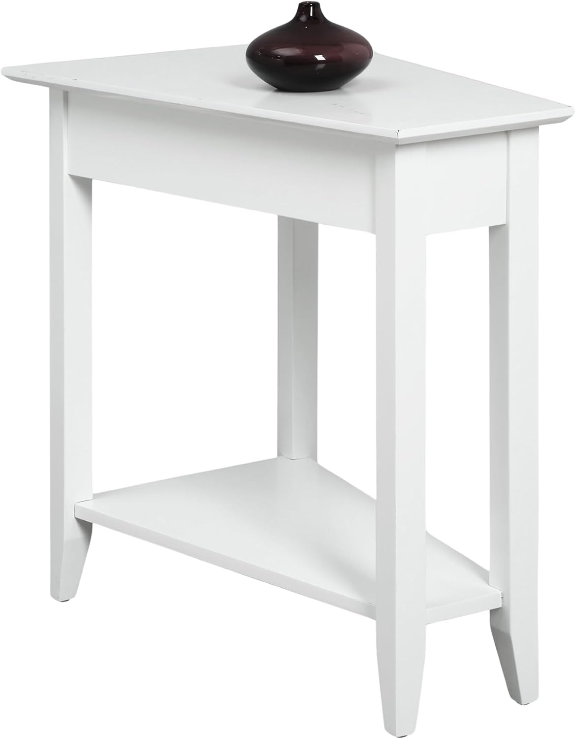 Convenience Concepts American Heritage Wedge End Table 24" - Classic Living Room Table with Storage Shelf, Side Table for Family Room, Bedside Table, Espresso