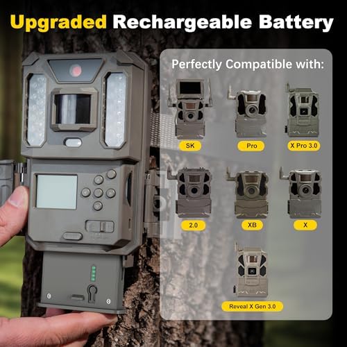 4-Pack Rechargeable Battery & Charging Station for Tactacam Reveal | Lipo Lithium, 4‑port charging, LED power meter, solar ready