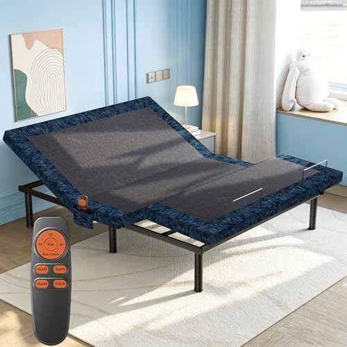 Twin XL Adjustable Bed Base Quiet Motor Zero Gravity Anti-Snore | Heavy-Duty Metal Frame,Wireless Remote, Independent Head & Foot Incline