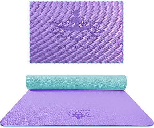 Hatha Yoga Extra Thick TPE Yoga Mat - 72"x 32" Thickness 1/2 Inch -Eco Friendly- With High Density Anti-Tear Exercise Mats For Home Gym Travel &