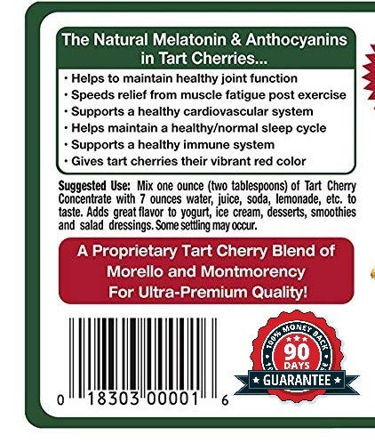 Red Tart Cherry Juice Concentrate by FruitFast - (32 FL OZ) Unsweetened, 68 Brix Pure Concentrated Juice - 100% Dark Cherry Extract - No Additives or Fillers!