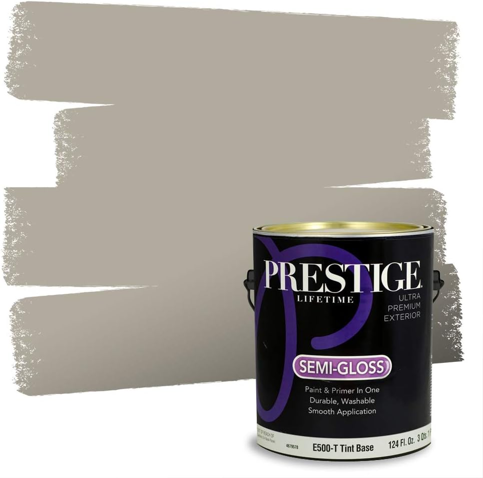 PRESTIGE Paints Exterior Paint and Primer In One, 1-Gallon, Satin, Comparable Match of Sherwin Williams* Ripe Olive*